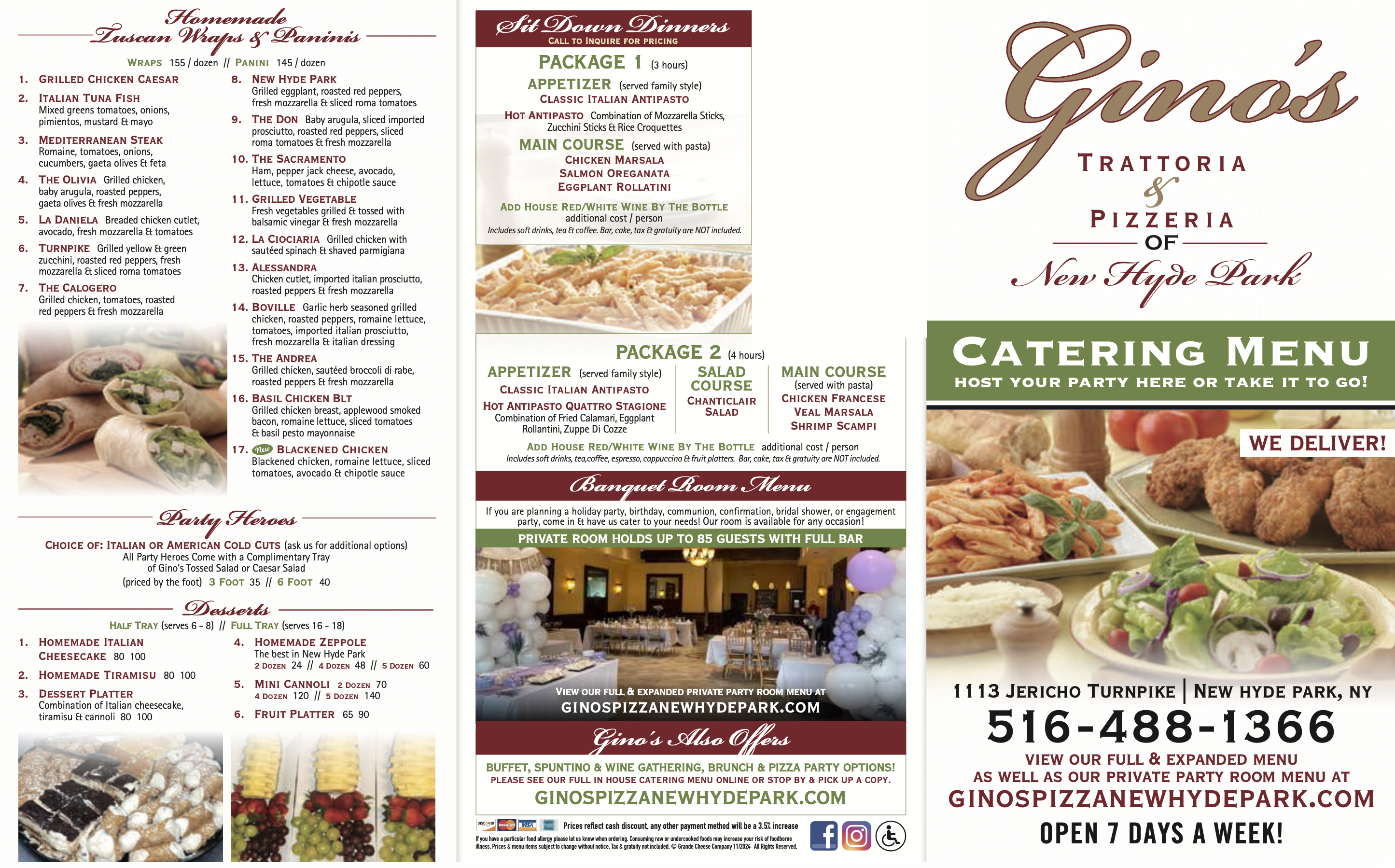 Gino's Catering Menu